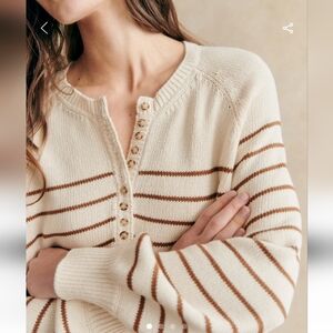 Sezane Léontine Jumper Ecru / Camel - Size XS